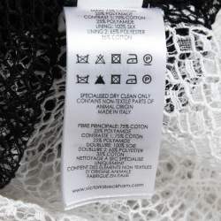 Pre Owned Victoria Beckham Black/White Patterned Lace Button Front Full Sleeve Shirt S