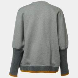 Pre Owned Victoria Beckham Grey Cotton Crew Neck Sweatshirt L 