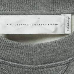 Pre Owned Victoria Beckham Grey Cotton Crew Neck Sweatshirt L 