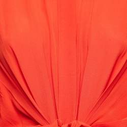 Victoria Beckham orange Silk Draped Midi Dress S