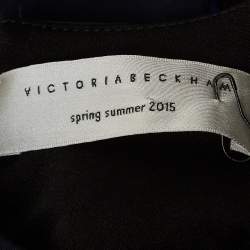 Pre Owned Victoria Beckham Navy Blue Silk Blend Cut Out Detail Sheath Dress M