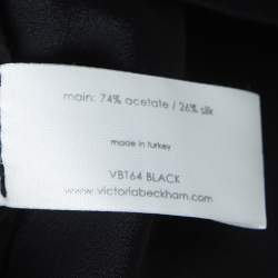 Pre Owned Victoria Beckham Black Silk Blend Deep Cowl Neck Top S