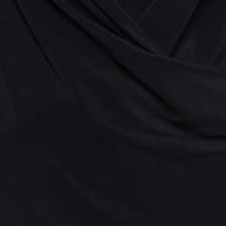 Pre Owned Victoria Beckham Black Silk Blend Deep Cowl Neck Top S