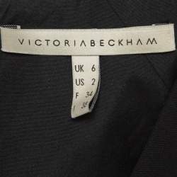 Pre Owned Victoria Beckham Black Silk Blend Belted Maxi Dress S