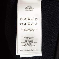 Pre Owned Victoria Beckham Black Wool Blend Knit Sleeveless Top M