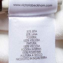 Pre Owned Victoria Beckham Cream Silk & Wool Pea Gilet Jacket S