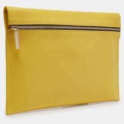 Pre Owned Victoria Beckham Yellow Leather Zip Pouch