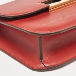 Victoria Beckham Brick Red Leather Eva Crossbody Bag