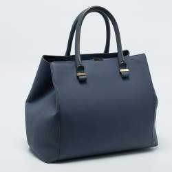 Pre Owned Victoria Beckham Blue Leather Liberty Tote