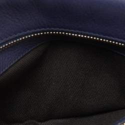 Victoria Beckham Navy Blue/White Python Small Zip Pouch