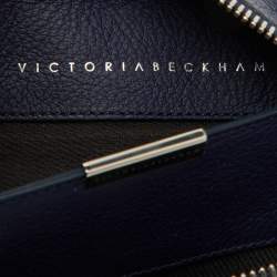Victoria Beckham Navy Blue/White Python Small Zip Pouch