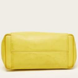 Pre Owned Victoria Beckham Yellow Grained Leather Quincy Tote