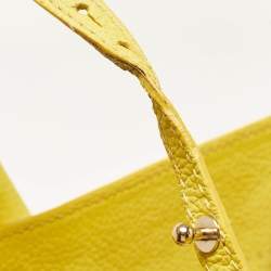 Pre Owned Victoria Beckham Yellow Grained Leather Quincy Tote