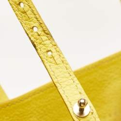 Pre Owned Victoria Beckham Yellow Grained Leather Quincy Tote