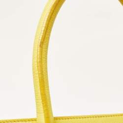Pre Owned Victoria Beckham Yellow Grained Leather Quincy Tote