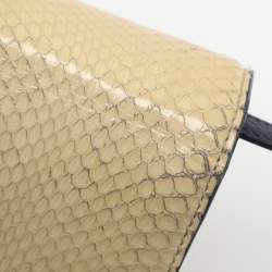 Pre Owned حقيبة فيكتوريا بيكهام متقاطعة من جلد البايثون البيج