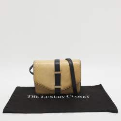 Pre Owned حقيبة فيكتوريا بيكهام متقاطعة من جلد البايثون البيج