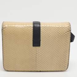 Pre Owned حقيبة فيكتوريا بيكهام متقاطعة من جلد البايثون البيج