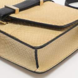 Pre Owned حقيبة فيكتوريا بيكها م متقاطعة من جلد البايثون البيج