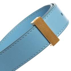 Pre Owned Victoria Beckham Baby Blue Leather Crossbody Bag