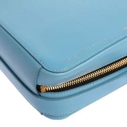 Pre Owned Victoria Beckham Baby Blue Leather Crossbody Bag