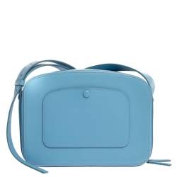 Pre Owned Victoria Beckham Baby Blue Leather Crossbody Bag