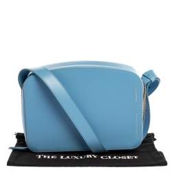 Pre Owned Victoria Beckham Baby Blue Leather Crossbody Bag