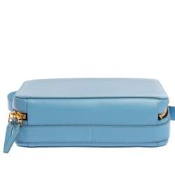 Pre Owned Victoria Beckham Baby Blue Leather Crossbody Bag