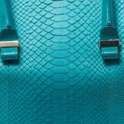 Victoria Beckham Turquoise Python Seven Satchel
