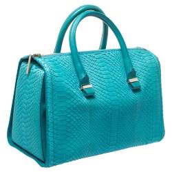 Victoria Beckham Turquoise Python Seven Satchel