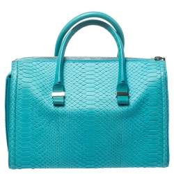 Victoria Beckham Turquoise Python Seven Satchel