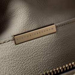 Pre Owned Victoria Beckham Ivory Leather and Python Zipper Clutch