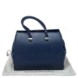 Pre Owned Victoria Beckham Navy Blue Leather Liberty Satchel