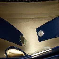 Pre Owned Victoria Beckham Navy Blue Leather Liberty Satchel