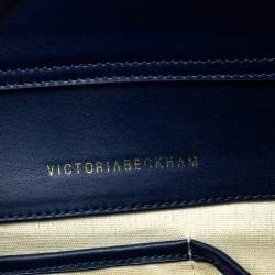 Pre Owned Victoria Beckham Navy Blue Leather Liberty Satchel
