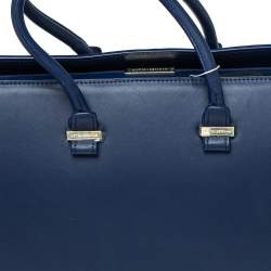 Pre Owned Victoria Beckham Navy Blue Leather Liberty Satchel