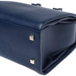 Pre Owned Victoria Beckham Navy Blue Leather Liberty Satchel