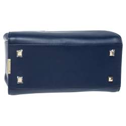 Pre Owned Victoria Beckham Navy Blue Leather Liberty Satchel