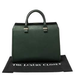 Pre Owned Victoria Beckham Green Leather Victoria Tote