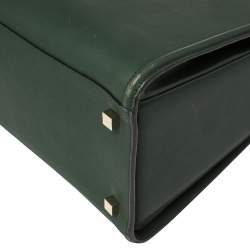 Pre Owned Victoria Beckham Green Leather Victoria Tote