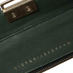 Pre Owned Victoria Beckham Green Leather Victoria Tote