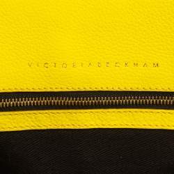 Pre Owned Victoria Beckham Yellow Grained Leather Quincy Tote
