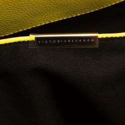 Pre Owned Victoria Beckham Yellow Grained Leather Quincy Tote