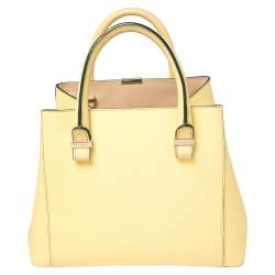 Pre Owned Victoria Beckham Lime Leather Liberty Tote