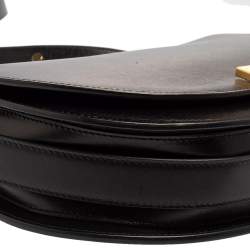 Pre Owned Victoria Beckham Black Leather Half Moon Shoulder Bag