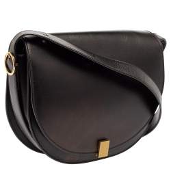 Pre Owned Victoria Beckham Black Leather Half Moon Shoulder Bag