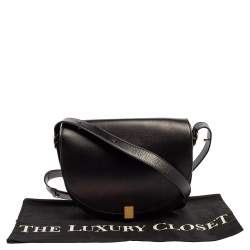 Pre Owned Victoria Beckham Black Leather Half Moon Shoulder Bag