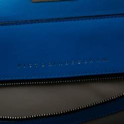 Pre Owned Victoria Beckham Blue Leather Victoria Tote 