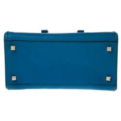 Pre Owned Victoria Beckham Blue Leather Victoria Tote 