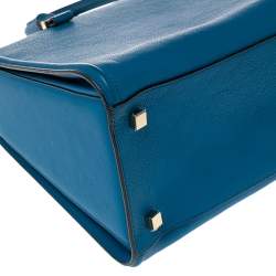 Pre Owned Victoria Beckham Blue Leather Victoria Tote 